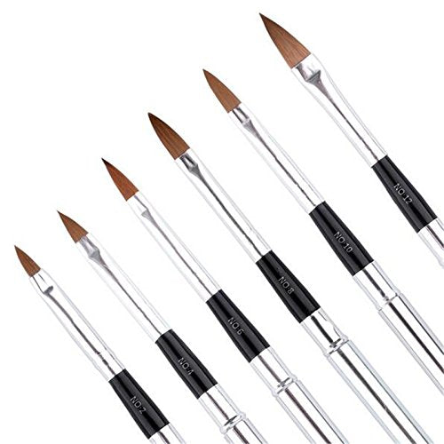 Yimart 6Pcs Acrylic Nail Art Brushes UV Gel Carved Carving Pen No. 2/4/6/8/10/12 - BeesActive Australia