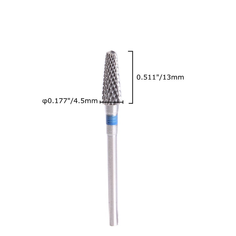 Carbide Drill Bits Tapered Cone Cuticle Clean Bit Nail Art Pedicure Manicure Tools Accessories Medium Grit Silver - BeesActive Australia
