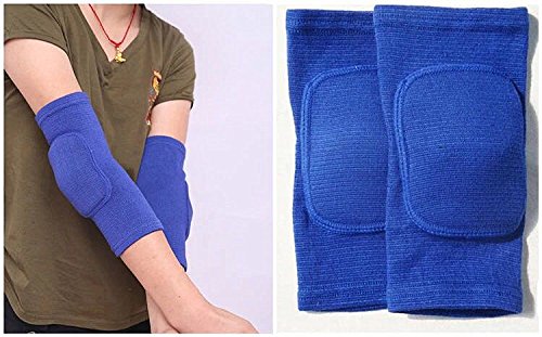 MINILUJIA 2PCS/Pair Children Elbow Pad Cover Tight Non-slip Sponge Sleeves Breathable Flexible Elastic Kid Elbow Brace Support Protector blue s - BeesActive Australia