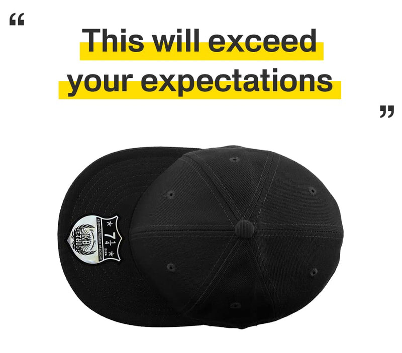 KBETHOS The Real Original Fitted Flat-Bill Hats True-Fit, 9 Sizes & 20 Colors 7 3/4 Black - BeesActive Australia