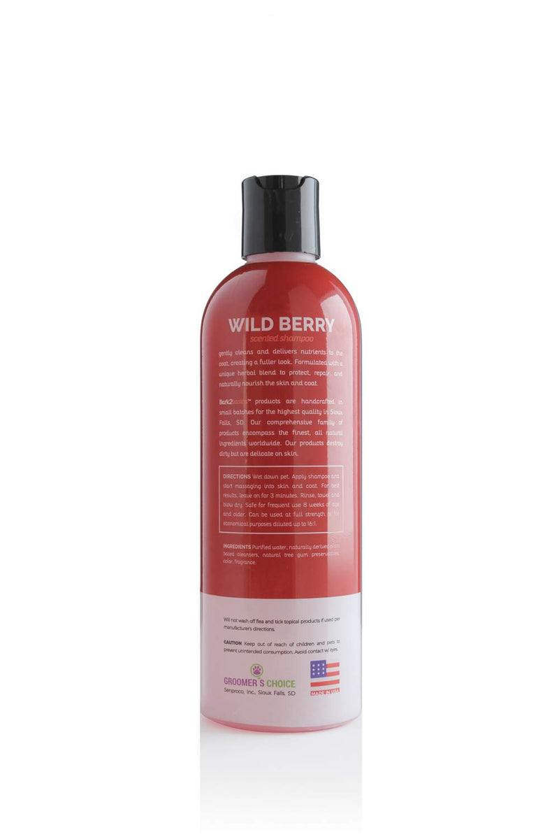 Bark2Basics Wild Berry Dog Shampoo, 16 oz - Naturally Derived, Unique Herbal Blend, For Dry Itchy Skin, Gentle, Moisturizing - BeesActive Australia