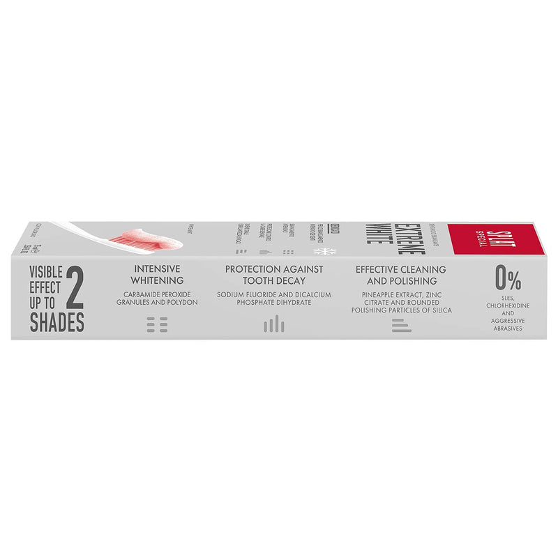Splat Extreme White Toothpaste, 75ml, intensive teeth whitening, protection against cavities, removes surface stains. - BeesActive Australia