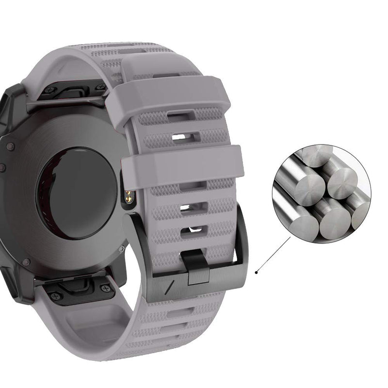 [AUSTRALIA] - Isabake Watch Band for Garmin Fenix 6/6 Pro, QuickFit 22mm Band Compatible with Fenix 6/6 Pro Fenix 5/5 Plus, Forerunner 935, Forerunner 945, Approach s60, quatix 5(Gray) Gray 