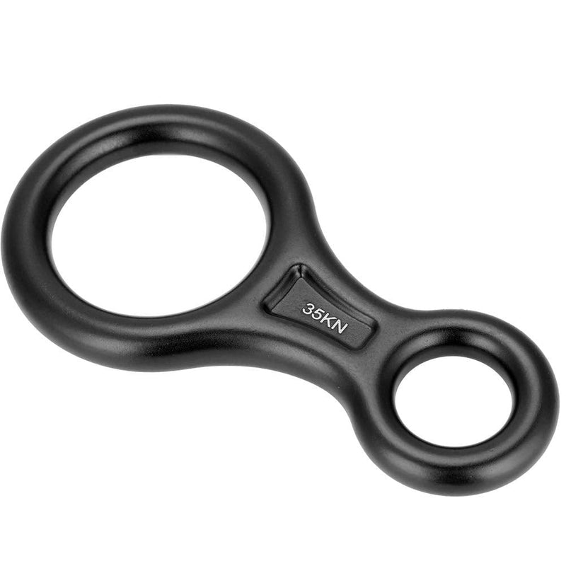 SolUptanisu Climbing,Climbing Rappel 8 Ring, 35KN Figure 8 Aluminum Descender Rappel Ring Rock Climbing Rescue Gear for Rappelling Belaying Climbing (Black) - BeesActive Australia