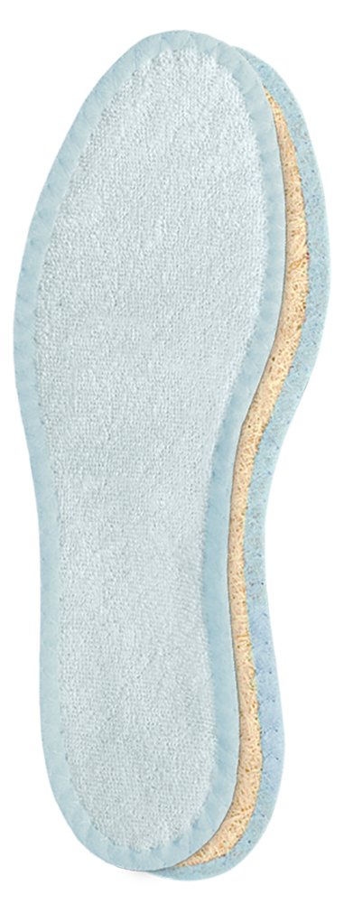 pedag pedag Deo Fresh Natural Terry Cotton & Sisal Insoles, Handmade in Germany, Fully Washable, Perfect for Keeping Feet Dry and Fresh in The Summer, US W8 / EU 38, Pale Blue, 1 Pair US L8/EU38 White - BeesActive Australia