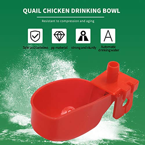 MODUODUO 12Pcs Quail Water Cups Pigeon Automatic Bird Waterer for Cage Hang Drinker Breeding Poultry Drinking Bowls Red - BeesActive Australia