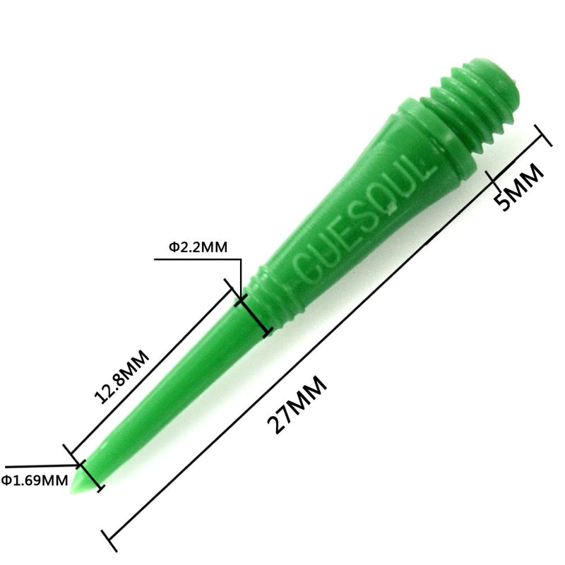 CUESOUL Soft Tip Darts Points 2BA Thread Pack of 100 pcs Green - BeesActive Australia