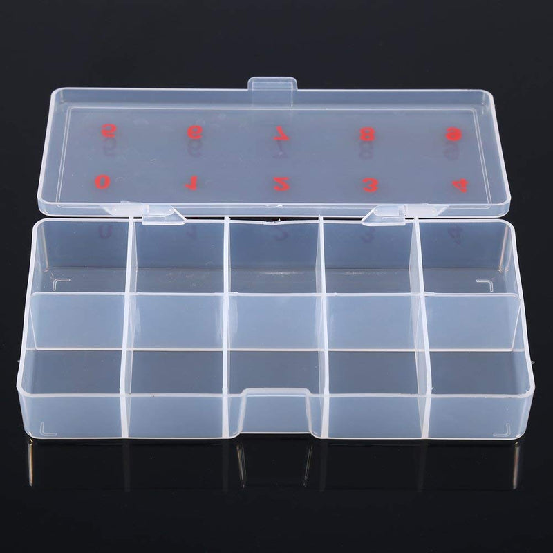 Nail Tips Box 10 Slots Transparent Plastic Empty Transparent False Nail Art Tips Storage Case Box Container Ideal to Store Nail Art Decorations Nail Gel - BeesActive Australia