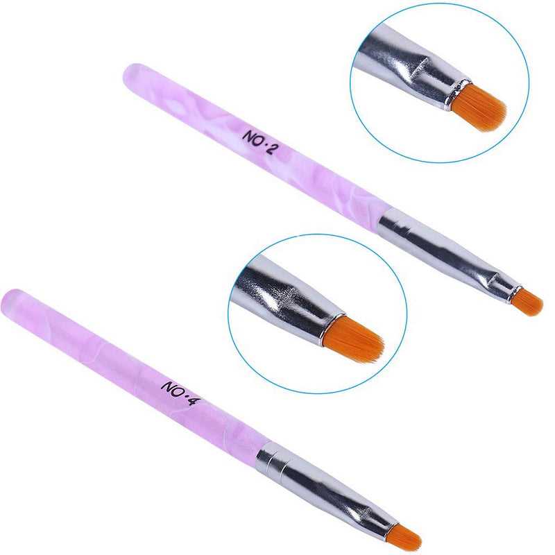 WOKOTO 14 Pcs Nail Brush Pen Set Uv Gel Acrylic Nail Art Tips Builder Brush Nail Painting Brush Pen Kit - BeesActive Australia