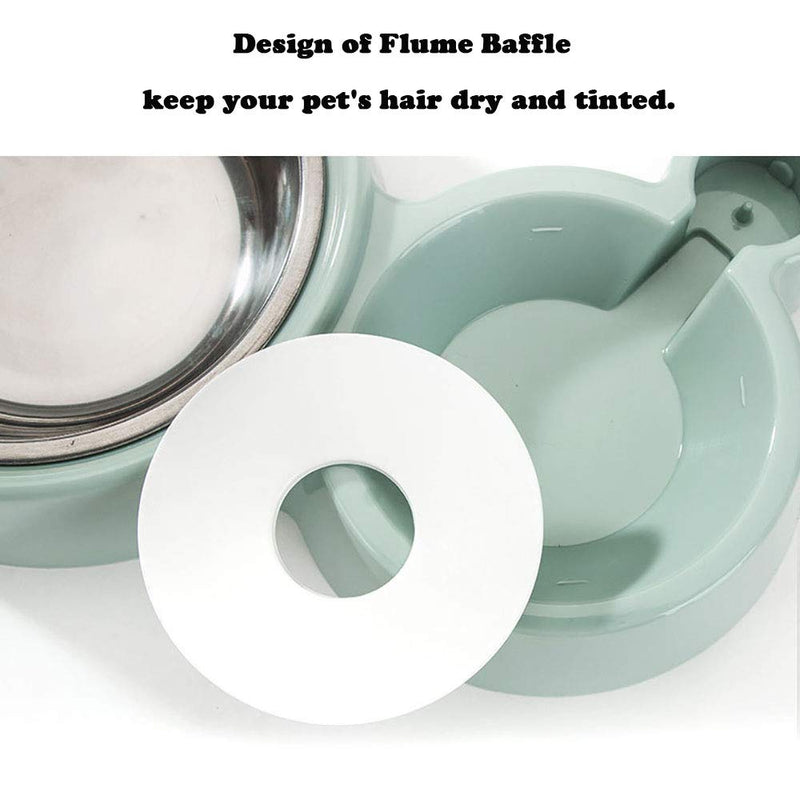 Love Dream Double Cat Water Food Bowls, Stainless Steel Removeable Dog Bowl, Pets Feeder Bowl and Automatic Water Dispenser for Small Medium Dogs Cats Blue - BeesActive Australia