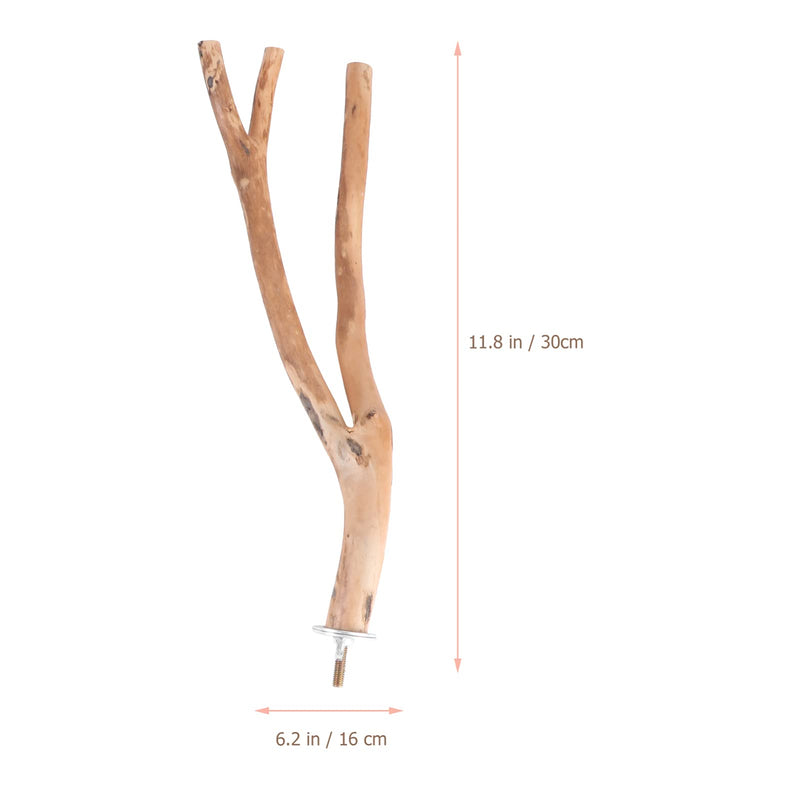 TEHAUX Parakeet Toys 2PCS Bird Parrot Perch Stand Set- Natural Wood Bird Parrot Stand Branches Fork Perch Rod Stand for Small Parakeets Budgies Cockatiels Conure Lovebirds Bird Cage Accessories - BeesActive Australia