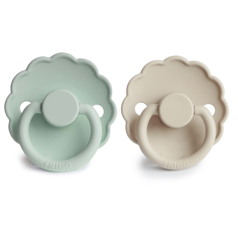 FRIGG Daisy SilkySoft Silicone Baby Pacifier | Made in Denmark | BPA-Free (Seafoam/Cream, 0-6 Months) Seafoam/Cream - BeesActive Australia