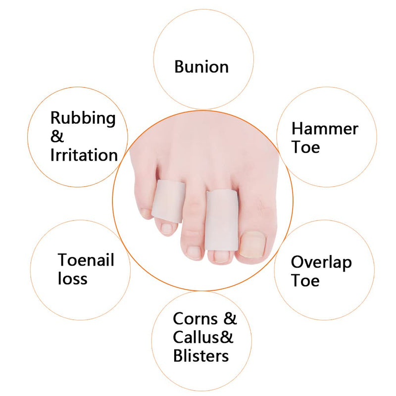 Hoogoo Gel Toe Sleeves Protector ,Protect Middle Toes For Corns, Calluses and Stubbed Toe - BeesActive Australia