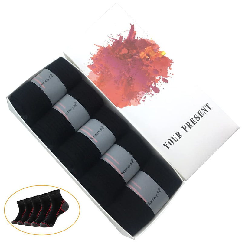 Athletic Socks Men Cotton Striped Sports Running Compression Ankle Casual Sock (5 Pack),Sumery Su Ms9811-with Gift Box - BeesActive Australia