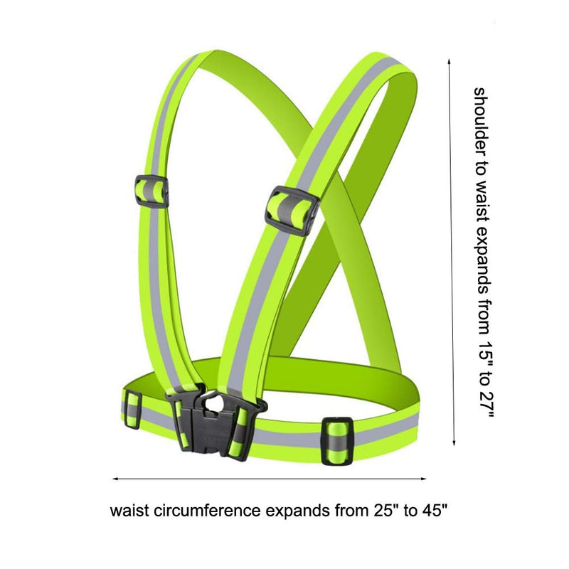 Reflective Night Running Vest with 360°High Visibility, Adjustable Safety Vest Outdoor, Fits Running, Walking,Cycling,Hiking, Walking,Dog Walk（2 Pack） Green and Orange … - BeesActive Australia