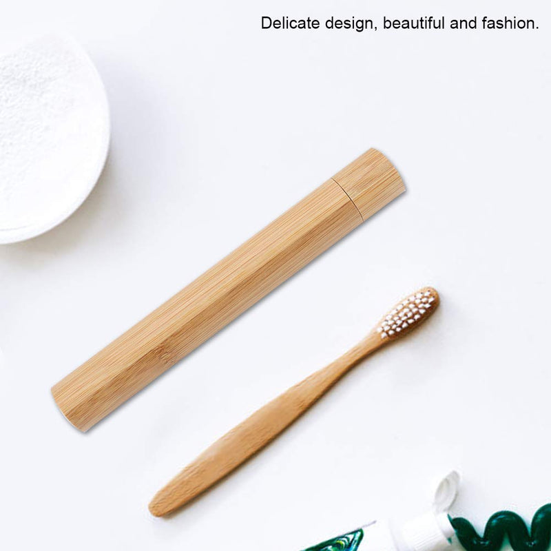 Smandy Toothbrush Case Eco-Friendly Natural Bamboo Toothbrush Holder Portable Toothbrush Box Tube Perfect for Travel - BeesActive Australia