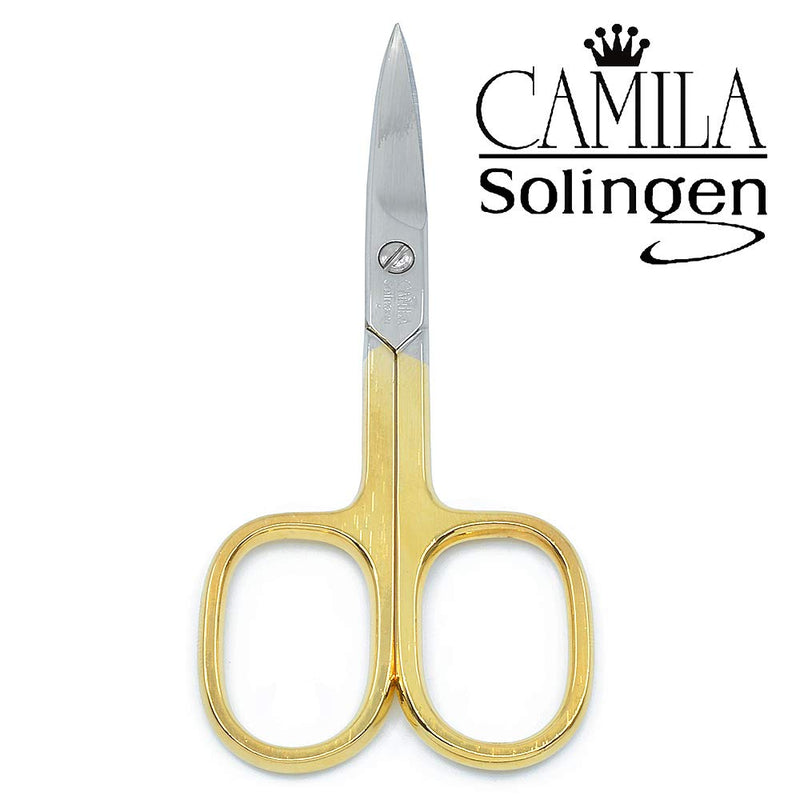 Camila Solingen CS02 3 1/2" Gold Plated Manicure and Pedicure Nail Scissors - BeesActive Australia
