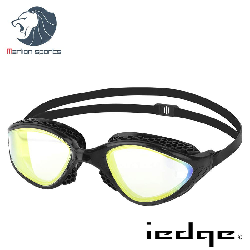 [AUSTRALIA] - iedge Performance & Fitness Swim Goggle - Hydrodynamic Design, Anti-Fog UV Protection for Adults Men Women IE-VG-945 CLEAR/GOLD/BLACK 
