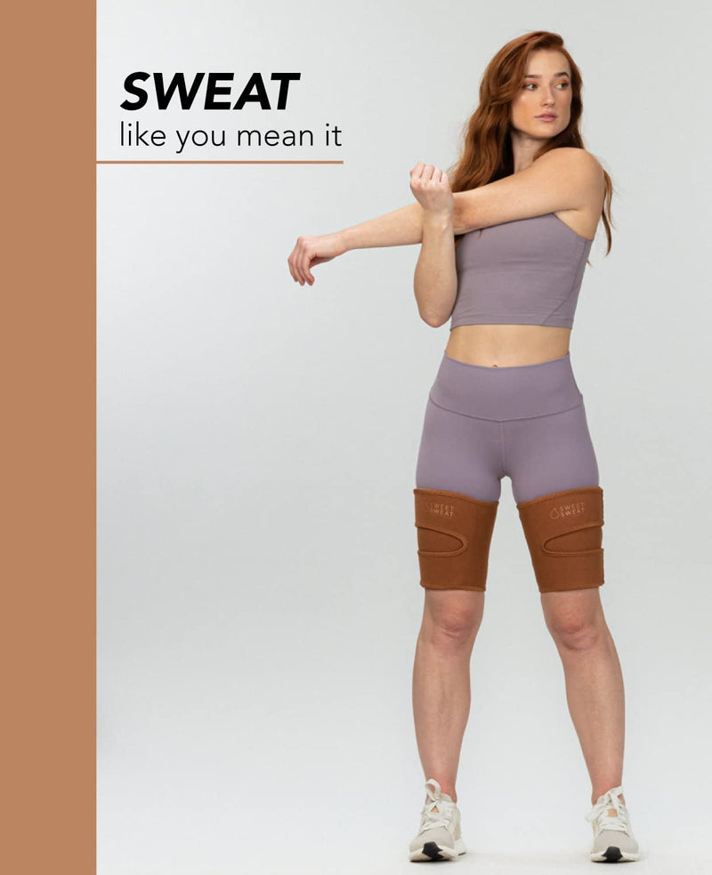 Sports Research Sweet Sweat Thigh Trimmers for Men & Women Increases Sweat & Activity to The Thighs During Exercise Clay Small - BeesActive Australia