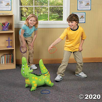 [AUSTRALIA] - Fun Express Inflatable Alligator Ring Toss Game (Includes 6 Rings) Party Games and Activities for Kids 1 