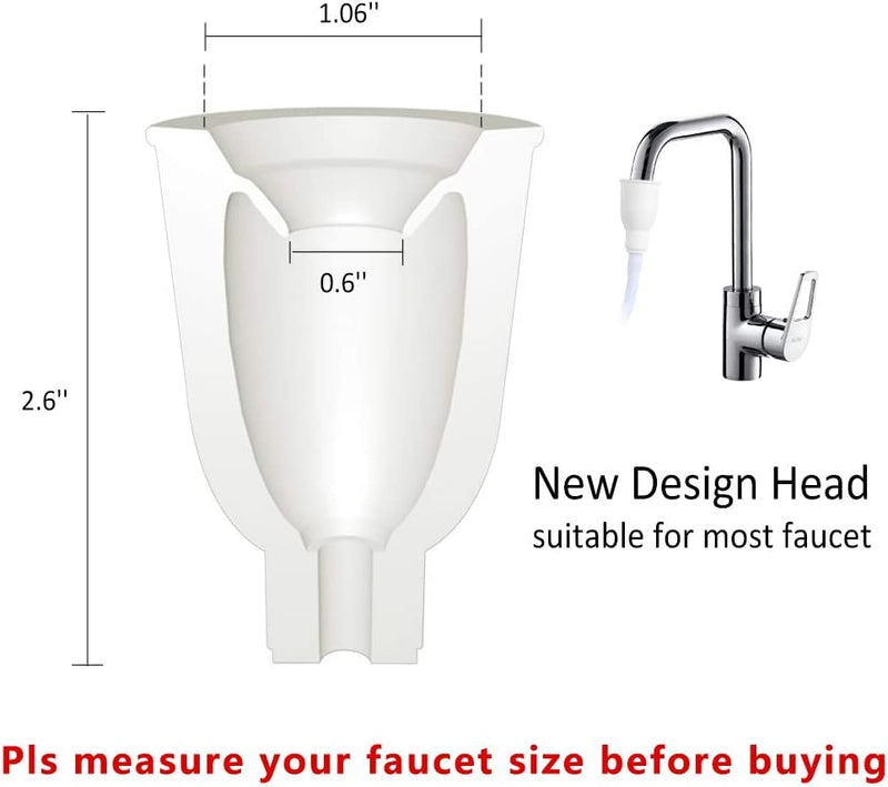 Pet Faucet Sprayer,Sink Spray Hose Portable Shampoo Sprayer,Shower Head with Slip On Spout Bath and Shampoo Spray,Faucet to Shower Converter,Dog Shower Pet Bath Handheld Showerhead,White - BeesActive Australia