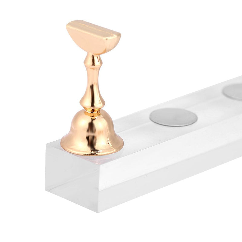 Nail Tips Stand Holder, Practice Stand Base Display Tools Set for Art Salon DIY and Traning Manicure, Magnetic Stuck Crystal Nail Art Holder Finger Practice Display Stand - BeesActive Australia
