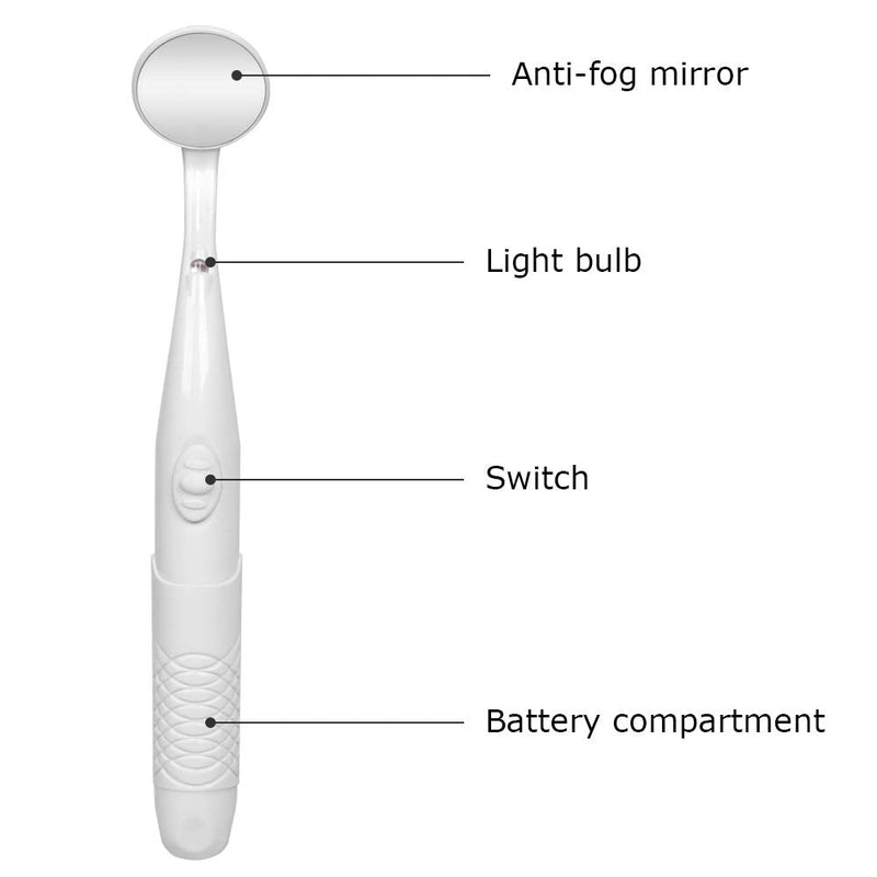 Dental Mirror with LED Light,Mornwell Dental Inspection Mirror Oral Mouth Tooth Mirror with Battery(Included) - BeesActive Australia