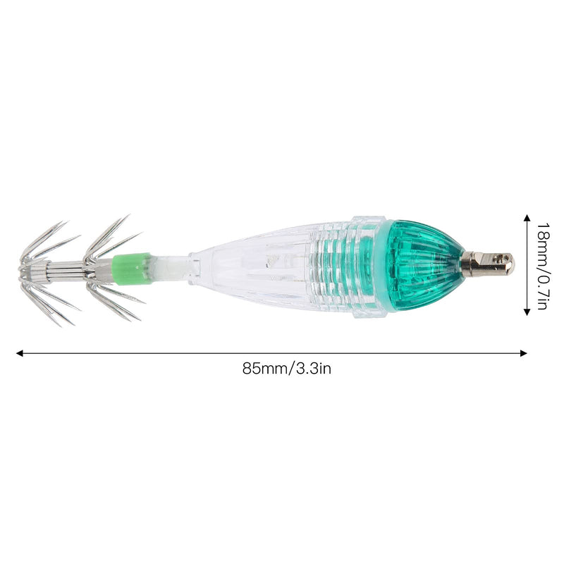 VGEBY Fishing Lure Light, Fishing LED Lure Light Squid Shape Green Light Color Bait Underwater Lamp with Hook - BeesActive Australia