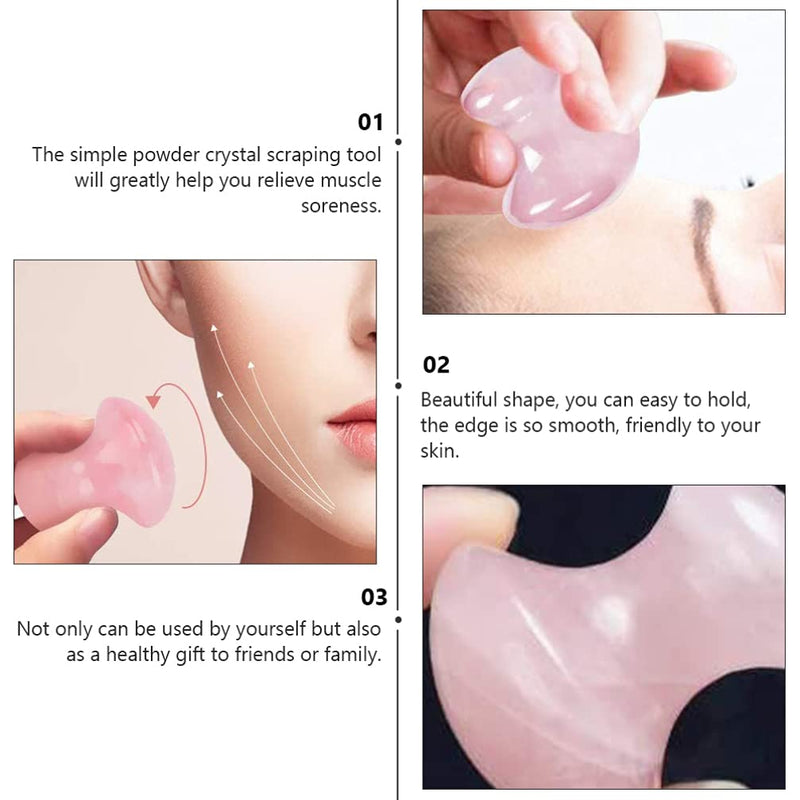 Uonlytech 2Pcs Tool Rose Quartz Mushroom Face Massager Health Jade Stone Mushroom Scraping Massage Tool for Home Spa, Random Color - BeesActive Australia