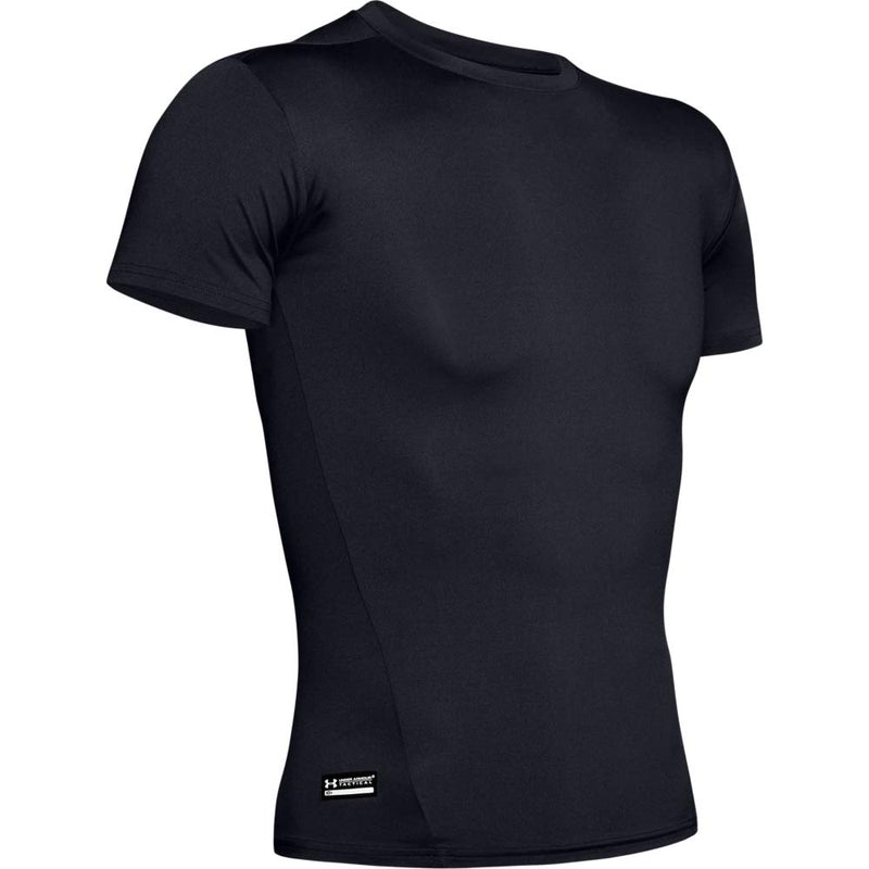 Under Armour Mens Tac Heatgear Compreshort Sleeveion Tee Large Black (001)/Clear - BeesActive Australia