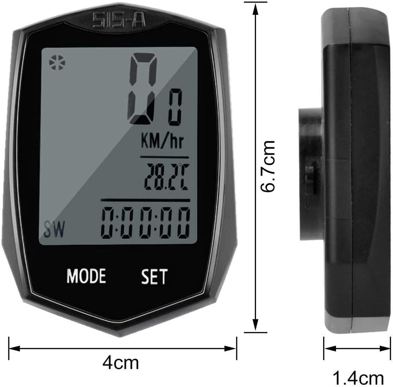 SEISSO Bike Computer Speedometer Wireless Waterproof Cycling Odometer, Smart Sensor, Auto Wake-up, Multi-Function Bicycle Speed Tracker with LCD Backlight Display - BeesActive Australia