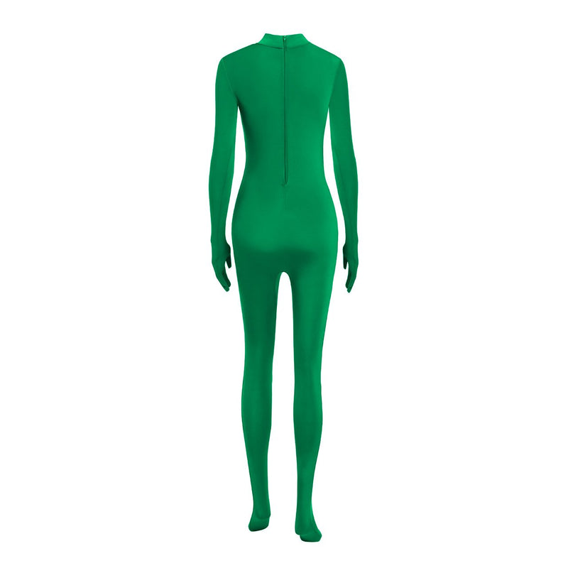 [AUSTRALIA] - SUPRNOWA Unisex Turtleneck Footed/Footless Long Sleeve Lycra Spandex Unitard XX-Large Green (Footed With Hands) 