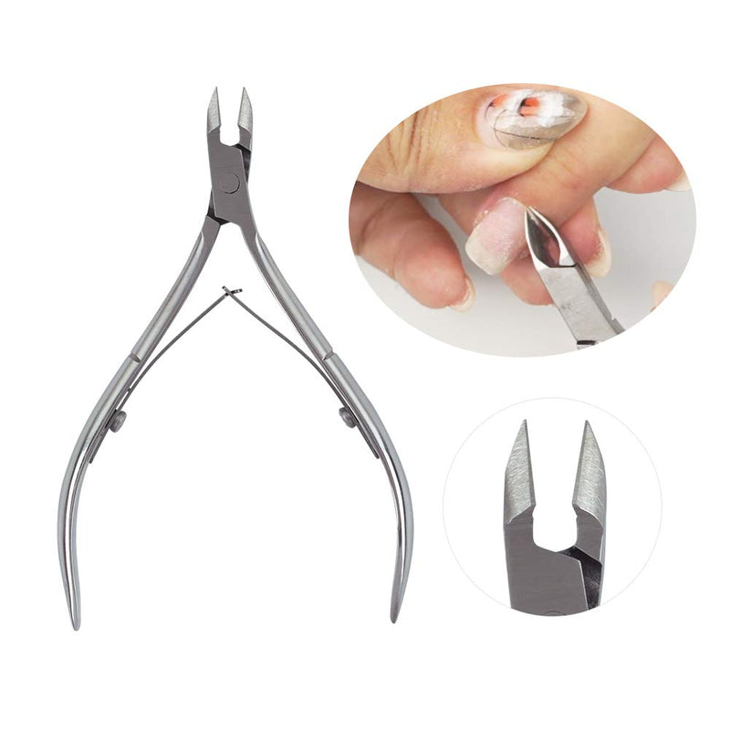 WEILUSI 3Pcs Cuticle Pusher and Cuticle Nipper Stainless Steel Cuticle Remover Scissor Beauty Tool for Fingernails and Toenails (Sliver) Sliver - BeesActive Australia