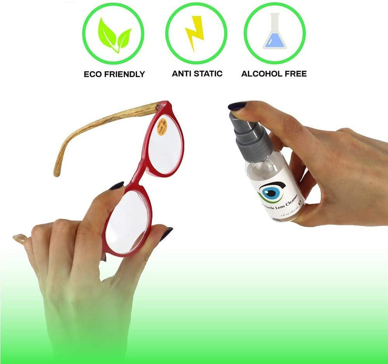 Leader Liquid Lens Cleaner 1 x 59ml / 2 Fl oz Bottles Eyeglasses, Glasses, Cameras and Other Lenses - Alcohol Free Cleaning Solution Spray - Suitable for All Coatings by Sports World Vision - BeesActive Australia