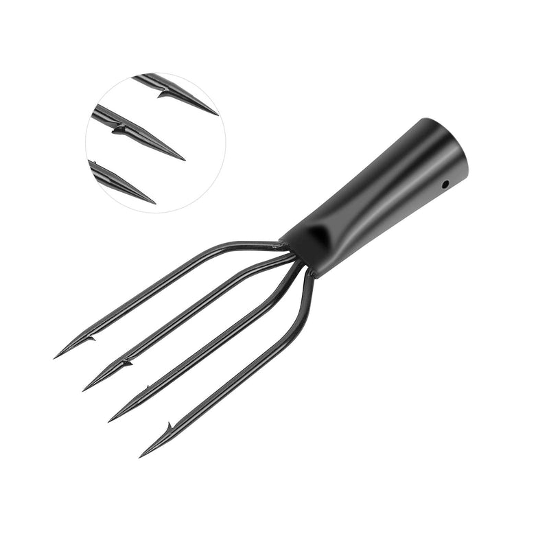 EWUHRY Fish Spear Frog Spear Gig, Barbed Stainless Steel 4 Prong Tine Fishing Harpoon Fishing Spear Gig Gaff Fork Hook Screw for Frog and Fish Spear Fishing Prong Spearhead Fork Harpoon Tip - BeesActive Australia