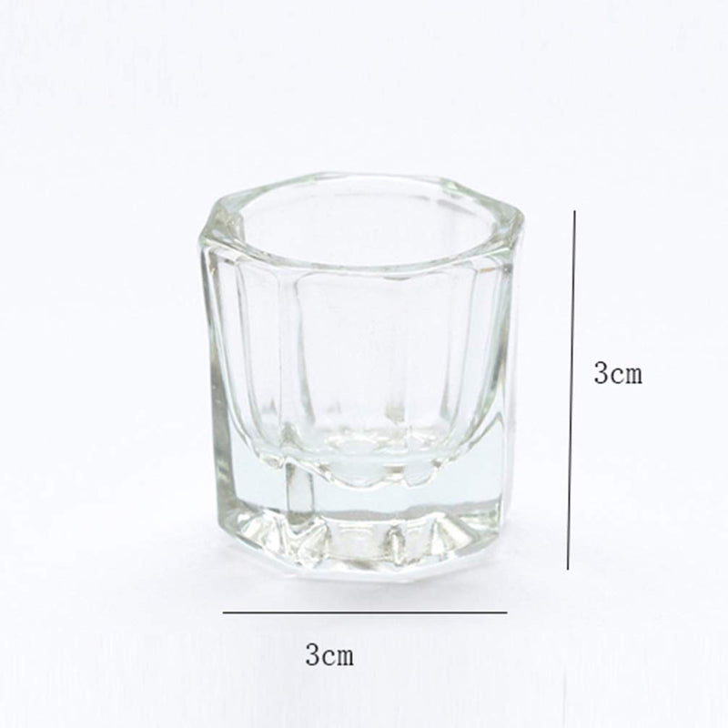 VNDEFUL 2PCS Dish Glass Crystal Cup Glassware Tools Nail Art Acrylic Liquid Powder Dappen - BeesActive Australia