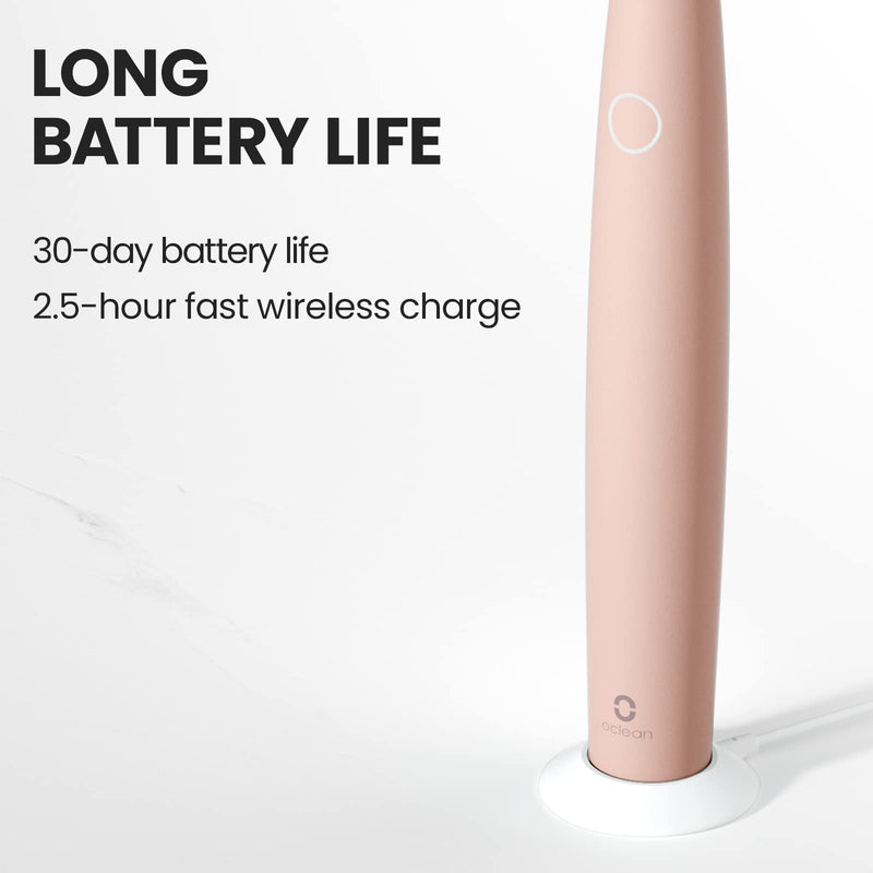 Oclean Air 2, Sonic Electric Toothbrush, Portable Ultra Quiet Design, Dupont Brush Head Bristles, 2h Quick Charge for 40 Days, IPX7 – Pink Rose 1 Count (Pack of 1) Toothbrush (pink) - BeesActive Australia