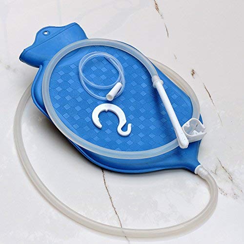 HealthGoodsEU - Rubber Enema Bag Kit (Blue) for Colon Cleansing with Silicone Hose (2 Quart, Open Top) - All Accessories Included - BeesActive Australia