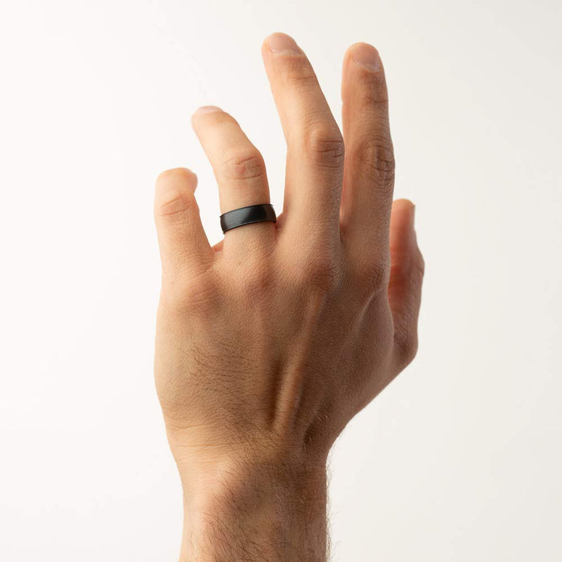 Enso Rings Classic Elements Silicone Ring | Made in The USA | Comfortable, Breathable, and Safe Black Pearl-Infused 7 - BeesActive Australia
