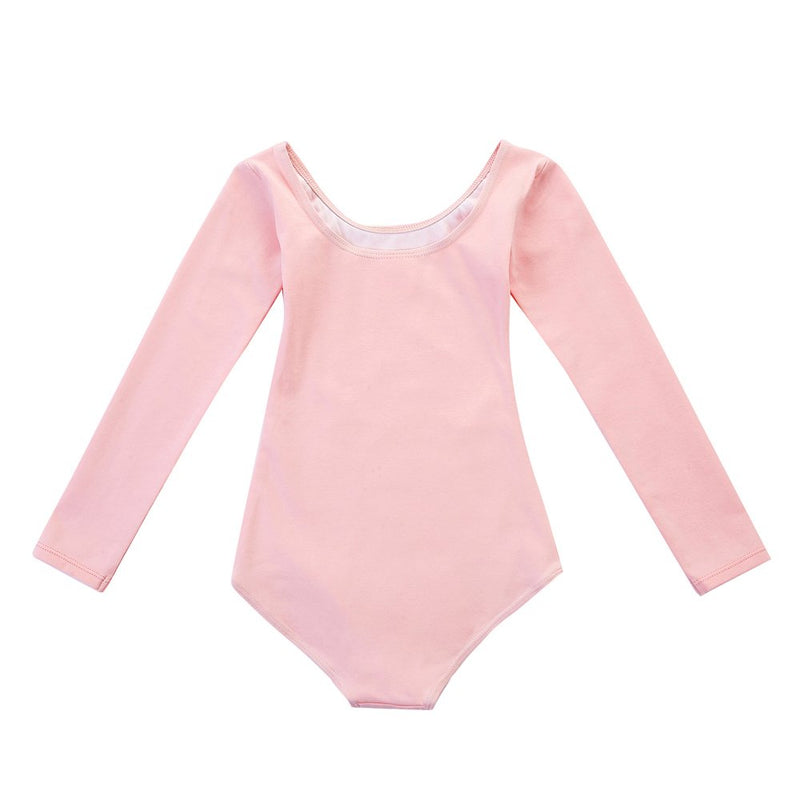 STELLE Girls Long Sleeve Team Basic Leotard Ballet Dance Gymnastics Ballet Pink 2-3T - BeesActive Australia