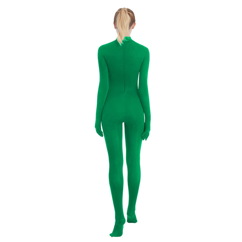 [AUSTRALIA] - SUPRNOWA Unisex Turtleneck Footed/Footless Long Sleeve Lycra Spandex Unitard XX-Large Green (Footed With Hands) 