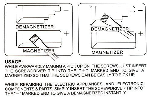 Katzco Black Precision Magnetizer and Demagnetizer - 1 Pack - for Screwdrivers, Screws, Drill Bits, Sockets, Nuts, Bolts, Nails, Drivers, Wrenches, Tweezers, and Other Steel Tools - BeesActive Australia