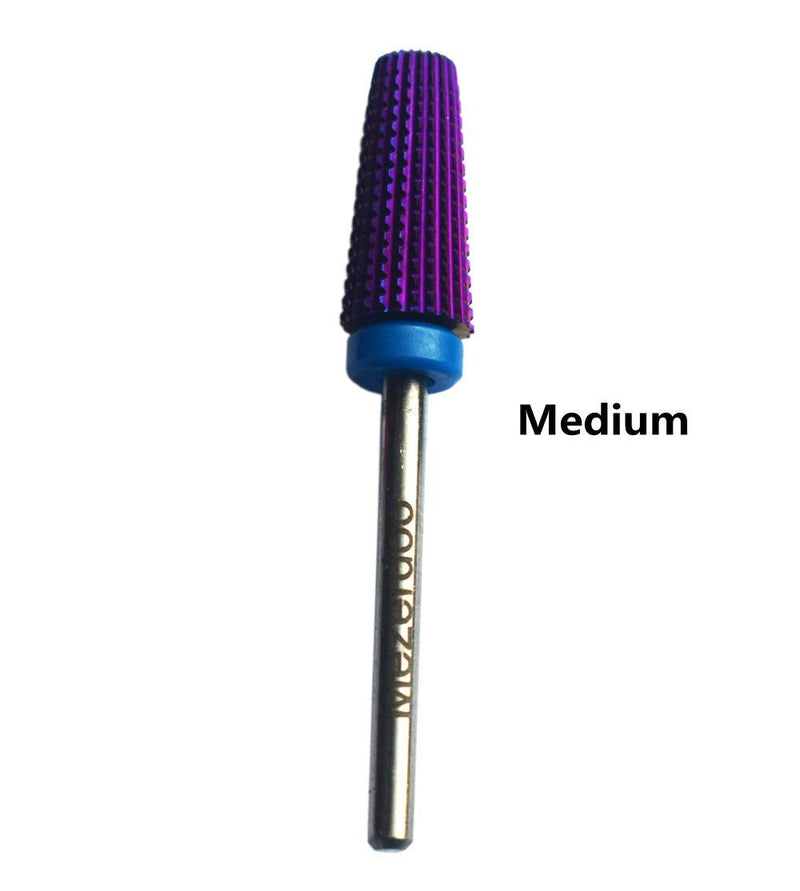 5 in 1 Tapered Carbide Nail Drill Bits With Cut 3/32" Two-Way Purple Tungsten Carbide Bit Drill Both Left and Right Handed Accessories Milling For Manicure 1pcs Medium - BeesActive Australia