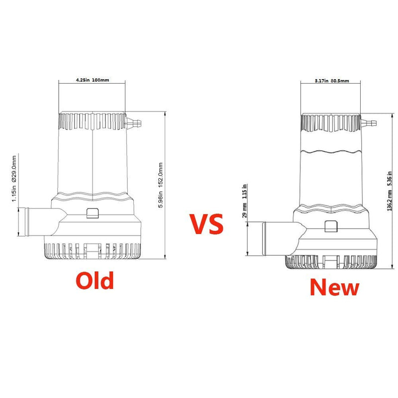 [AUSTRALIA] - Sanuke 12V Bilge Pump Submersible Marine Pump for Portable Boat Accessories Boat Water Pump Low Noise Electric 1500GPH-12V 