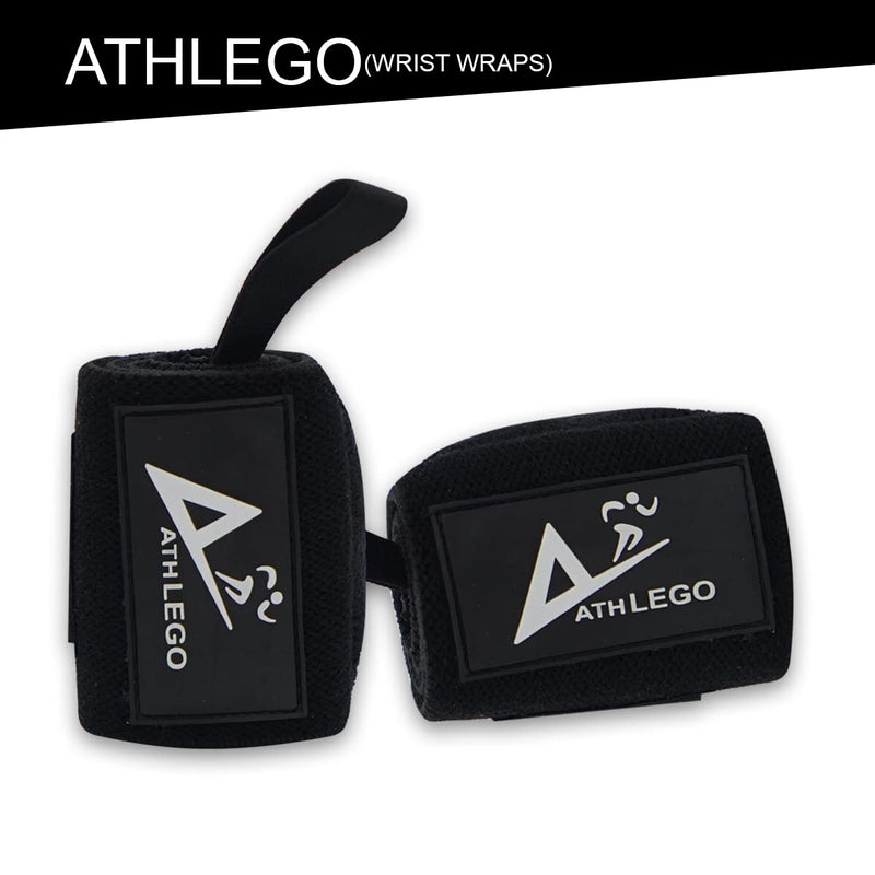 Athlego Wrist Wraps for Weightlifting Men, Professional Lifting Wrist Wraps with Thumb Loop for Strength Training, Bodybuilding, Weight Lifting Black - BeesActive Australia