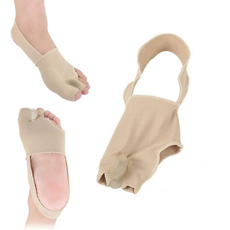Bunion Corrector, Double Toe Separators, Relieve Toe Friction Bunion Pain, Ball of Foot Cushion Toe Spacers Straightener Splint, for Hallux Valgus Overlapping Toes Straightener Sleeves Socks (L) L - BeesActive Australia