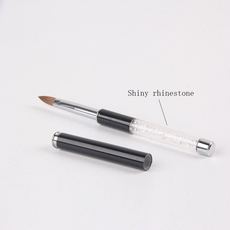 BQAN 1Pc Acrylic Nail Art Brush Kolinsky Sable Hair Nail Tools 8# #8 Black - BeesActive Australia