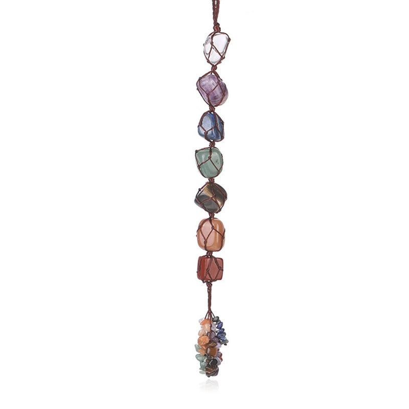 7 Chakras Healing Crystals, Natural Gemstones Spiritual Gifts for Women Polished Tumbled Stones Positive Energy Spiritual Meditation Hanging Ornament/Window Ornament/Feng Shui (Healing Crystals-01) Healing Crystals-01 - BeesActive Australia