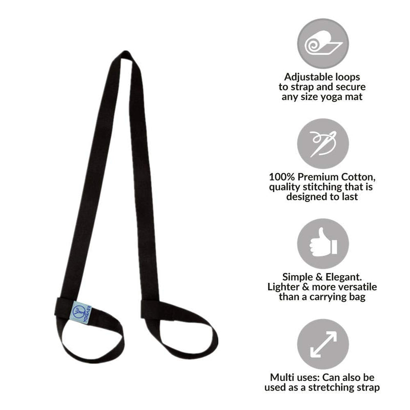 YOGAER Yoga Mat Carrier Strap, Adjustable Thick Straps Sling for Carrying Large Mats, Stretching Band - BeesActive Australia