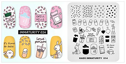 KADS Stamping Plates Manicure Template Nail Art Image Stamp Cute Rabbit Nail Design Tools (IM014) IM014 - BeesActive Australia